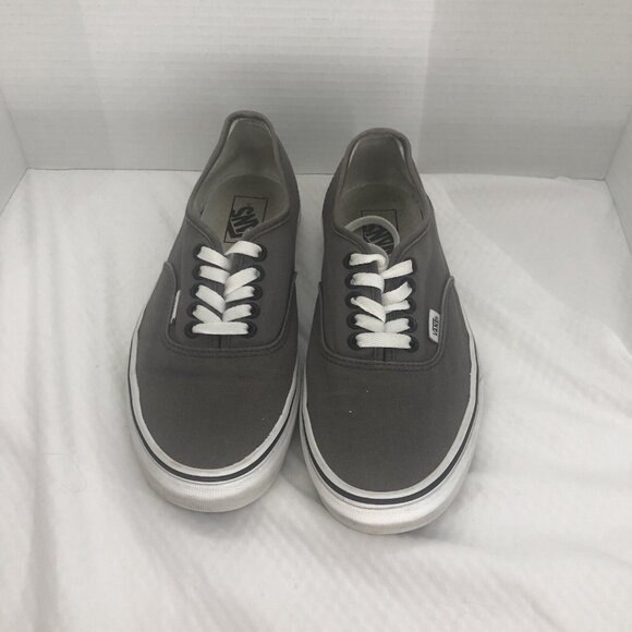 Vans Authentic Men's Size 10.5 Charcoal Canvas Sneakers White Laces Low Top - Picture 1 of 6